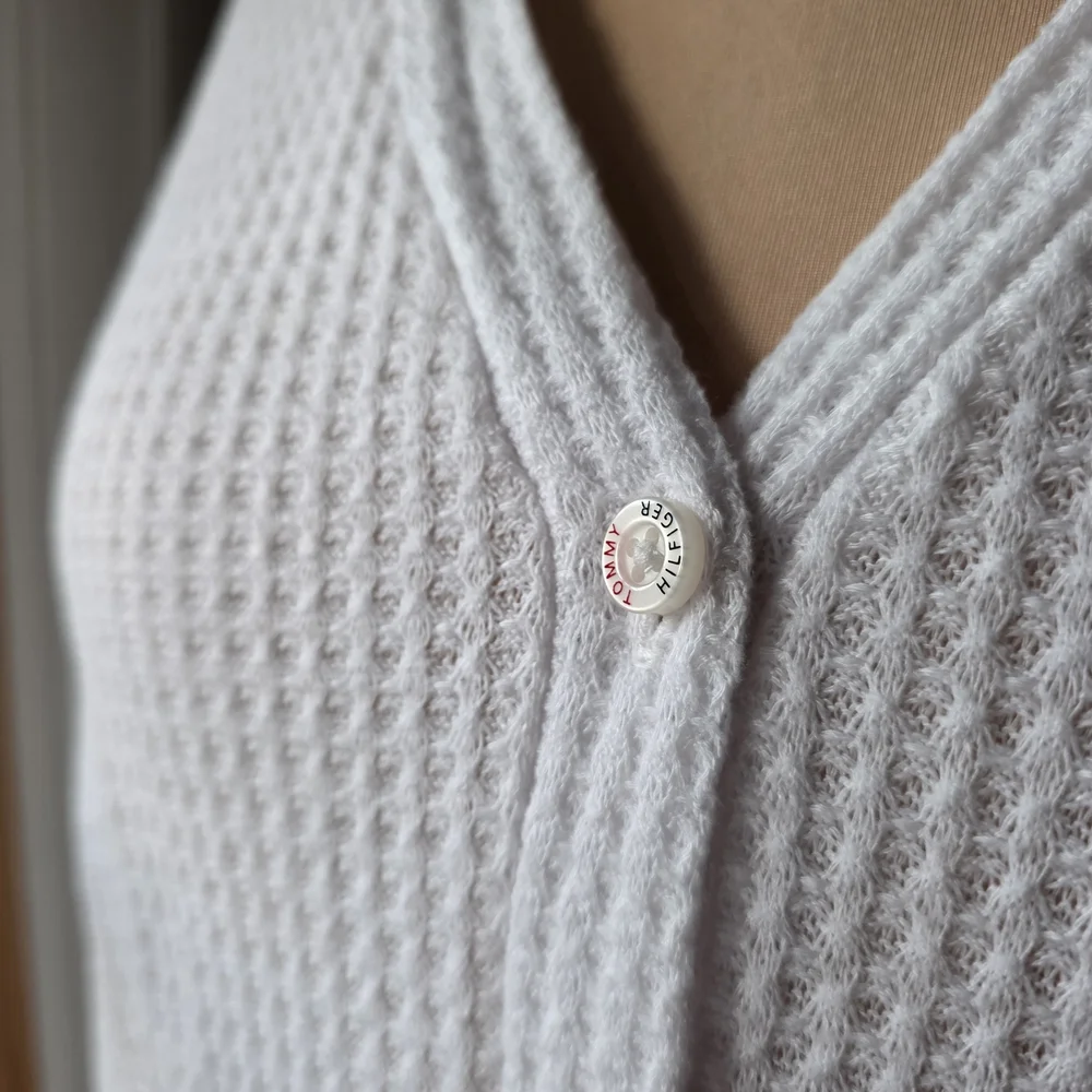 Tommy Hilfiger White Textured Cardigan - Picture 5 of 8